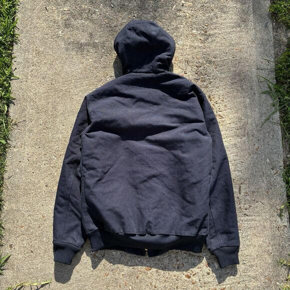 Vintage Carhartt Jacket Women’s XS (0/2) Hooded Navy Blue FFA USA Union Made - Picture 2 of 16